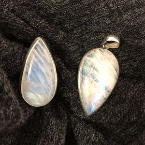 Ring & Pendant Natural Moonstone Pear Shape Filled